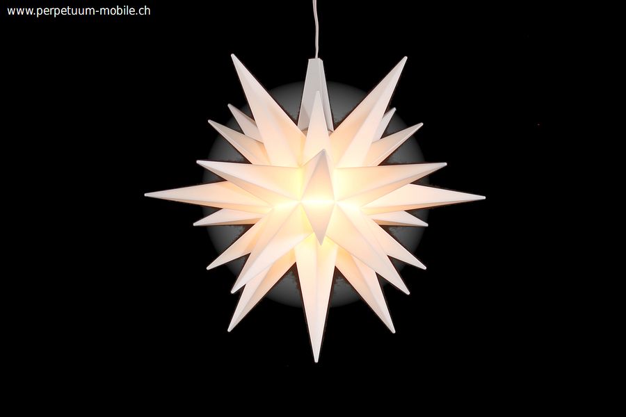 White Herrnhut Star in plastic, 13cm