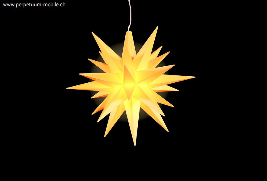 Yellow Herrnhut Star in plastic, 13cm